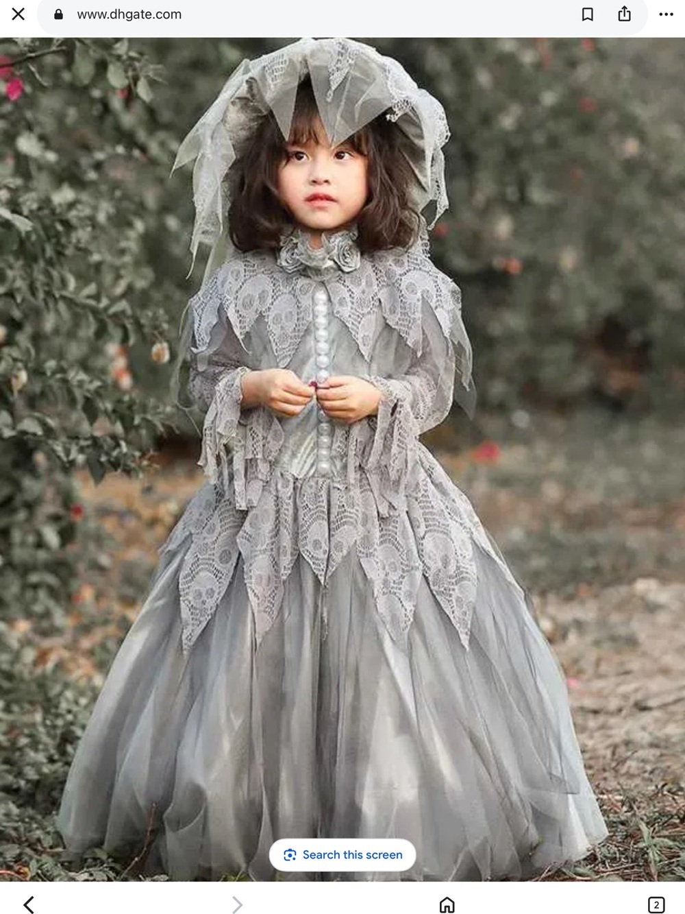 Deluxe Halloween Ghost Bride Costume Graveyard Scary Day of The Dead Dress